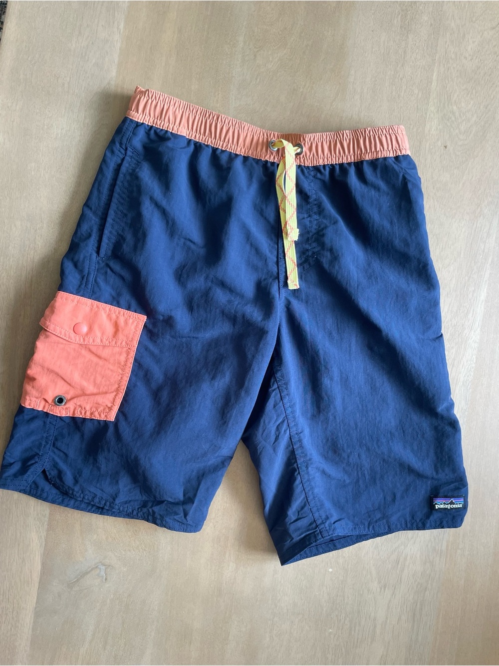 Patagonia Kids Navy and Orange Baggies Boardshorts Swim